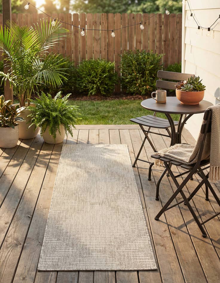 Detail image of 2' x 6'  Washable Modern Indoor / Outdoor Runner Rug