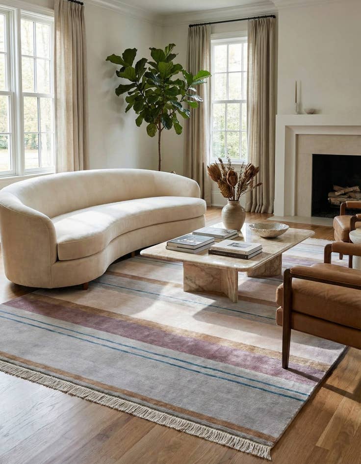 Detail image of  6' 6 x 9' 8  Hand Knotted Darya Wool Rug