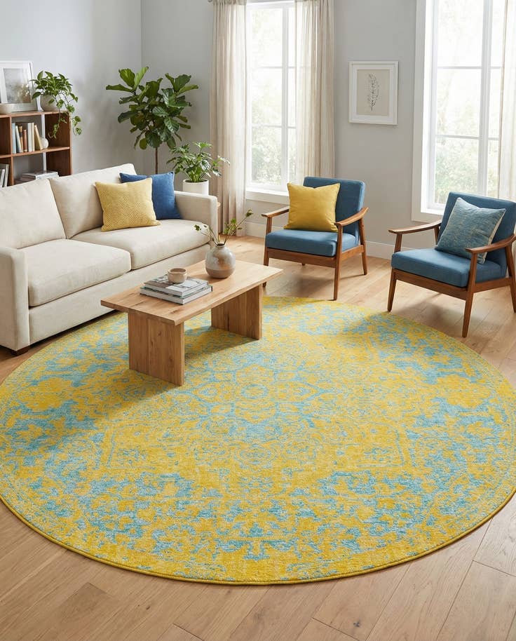 Detail image of 10' 8 x 10' 8 Easy-Clean Jill Zarin Dubai Indoor / Outdoor Round Rug