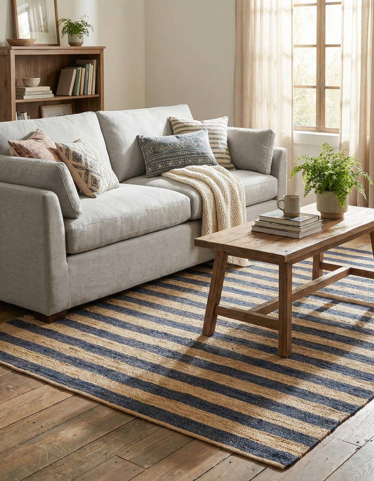 Detail image of 9' x 12'  Hand Braided Jute Rug