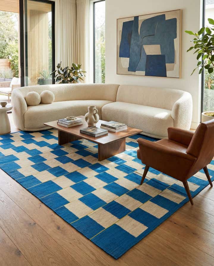 7' 2 x 9' 8 Hand Woven Kilim Modern Wool Rug