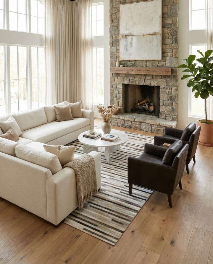 5' 1 x 8' Cowhide Stocks Rug