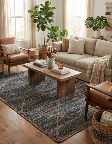 4' x 6' 3 Hand Knotted Moroccan Wool Rug
