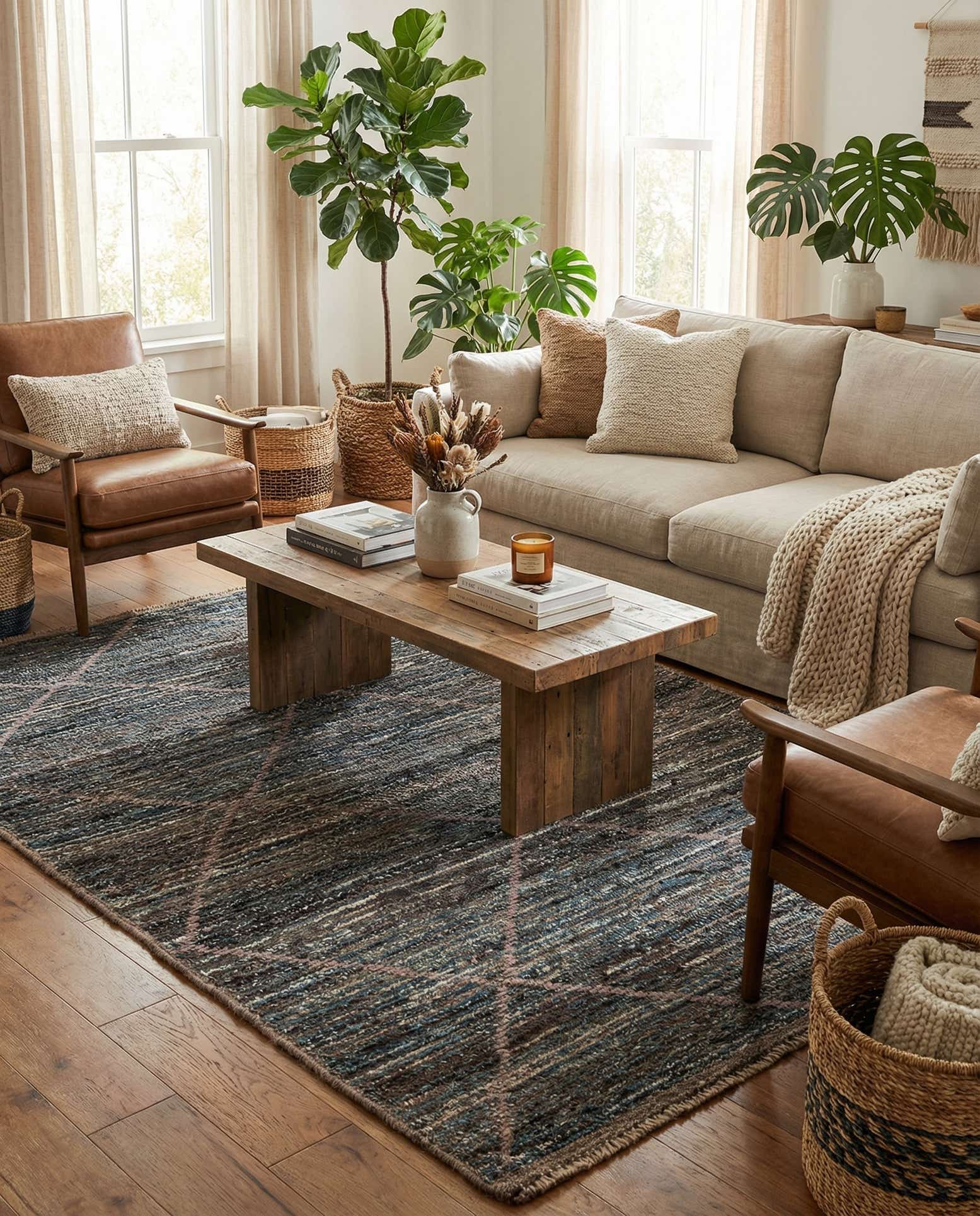 4' x 6' 3 Hand Knotted Moroccan Wool Rug