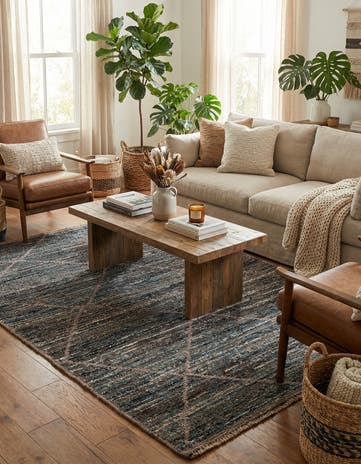 4' x 6' 3 Hand Knotted Moroccan Wool Rug