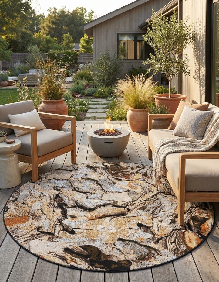 7' 10 x 7' 10 Easy-Clean Modern Indoor / Outdoor...