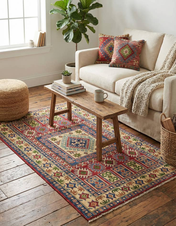 Detail image of 3' 3 x 5'  Hand Knotted Kazak Oriental Rug