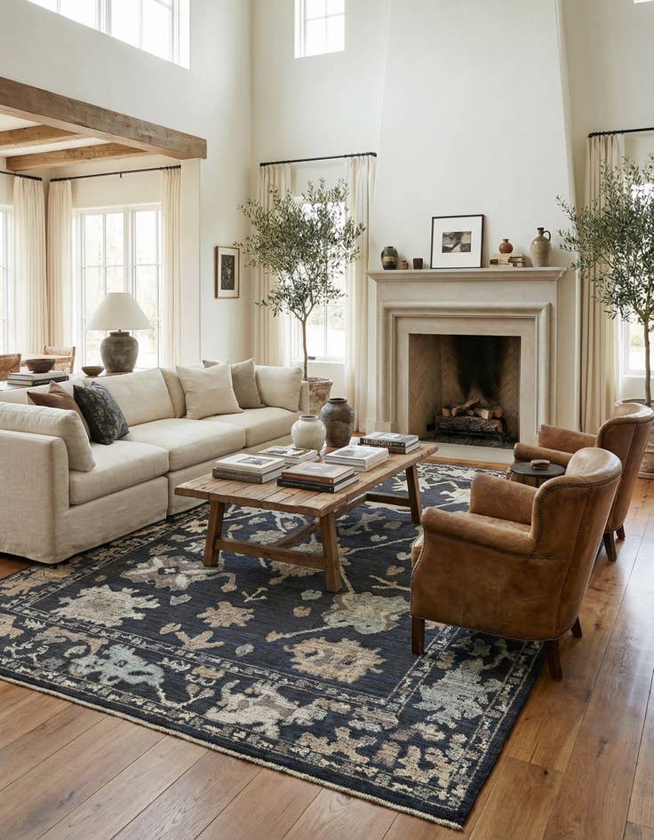 Detail image of 9' 2 x 12' 4  Hand Knotted Oushak Wool Rug