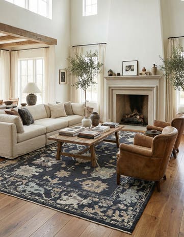 9' 2 x 12' 4 Hand Knotted Oushak Wool Rug