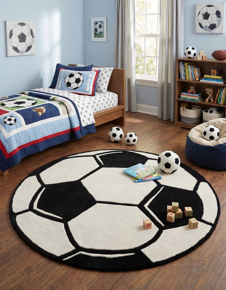 Detail image of  6' 1 x 6' 1 Playtime Kids Wool Freeform Rug