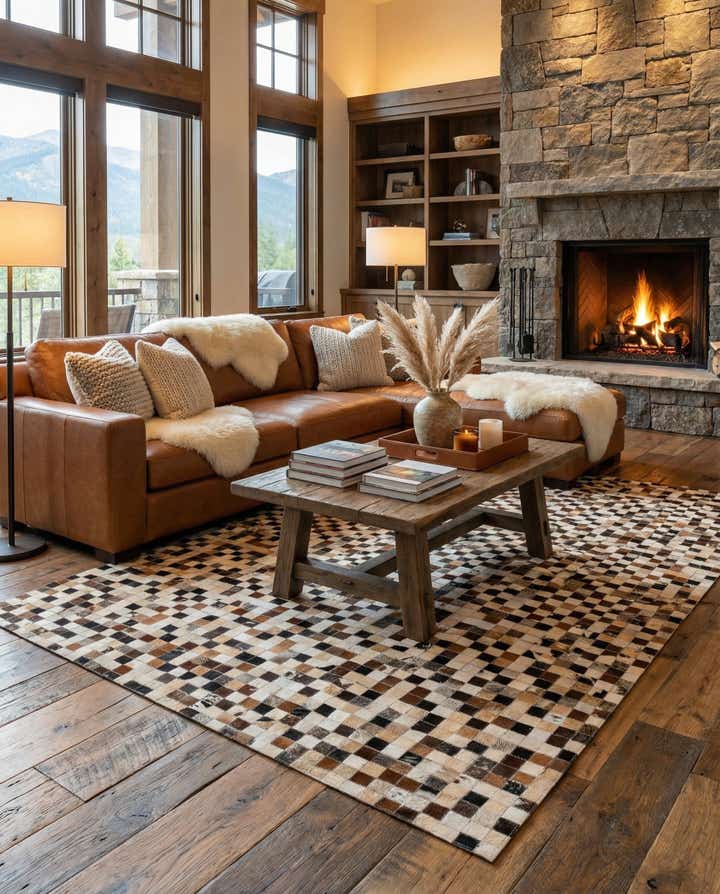 5' 2 x 7' 10 Cowhide - Patchwork Rug