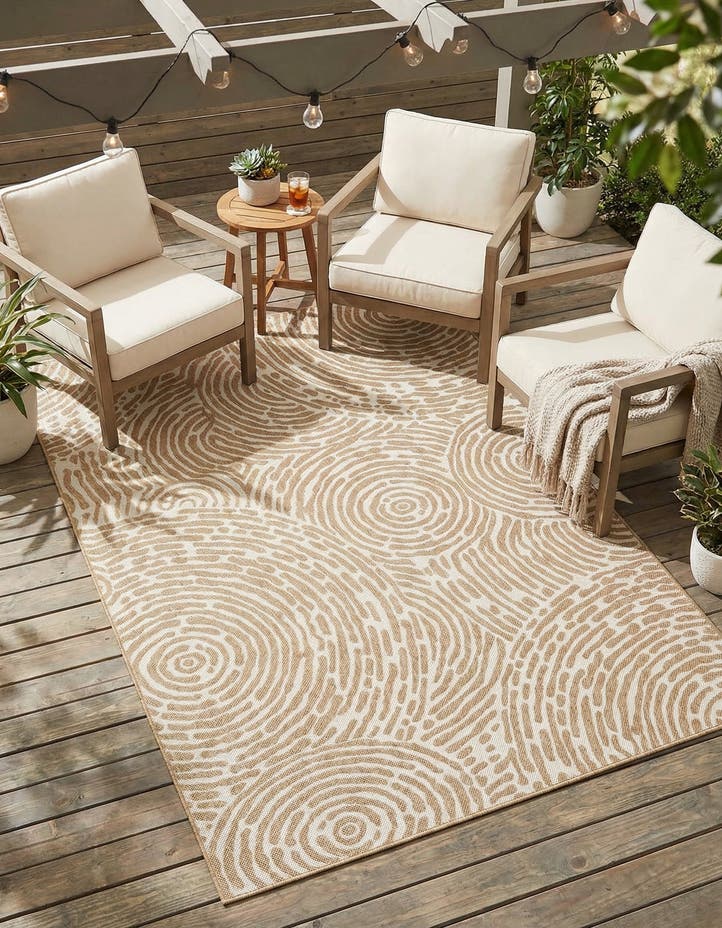 5' 3 x 8' Easy-Clean Modern Indoor / Outdoor...