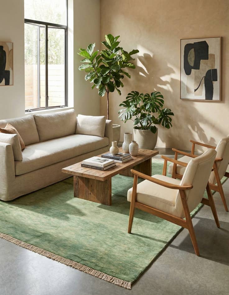 Detail image of 4' 8 x 6' 6  Hand Knotted Modern Ziegler Rug