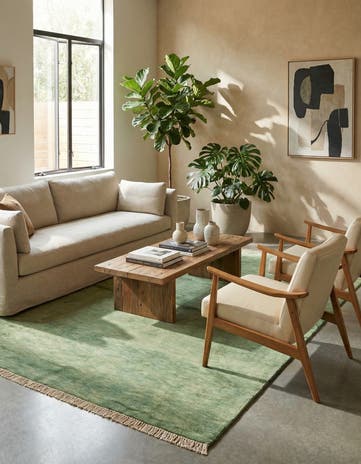 4' 8 x 6' 6 Hand Knotted Modern Ziegler Rug