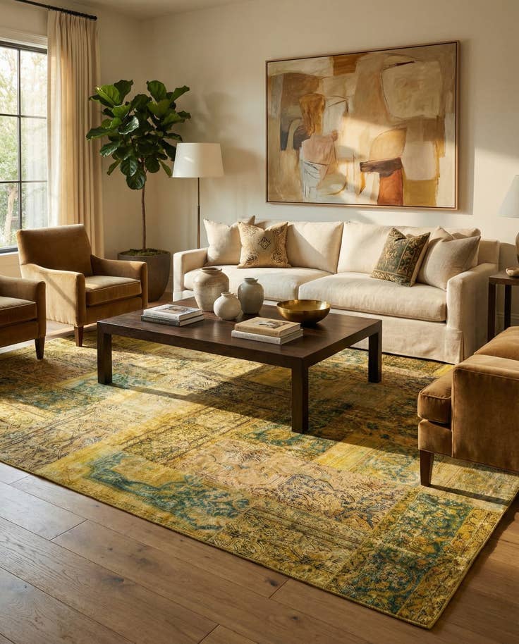 Detail image of 9' 2 x 10' 8 Hand Knotted Ultra Vintage Persian Wool Rug