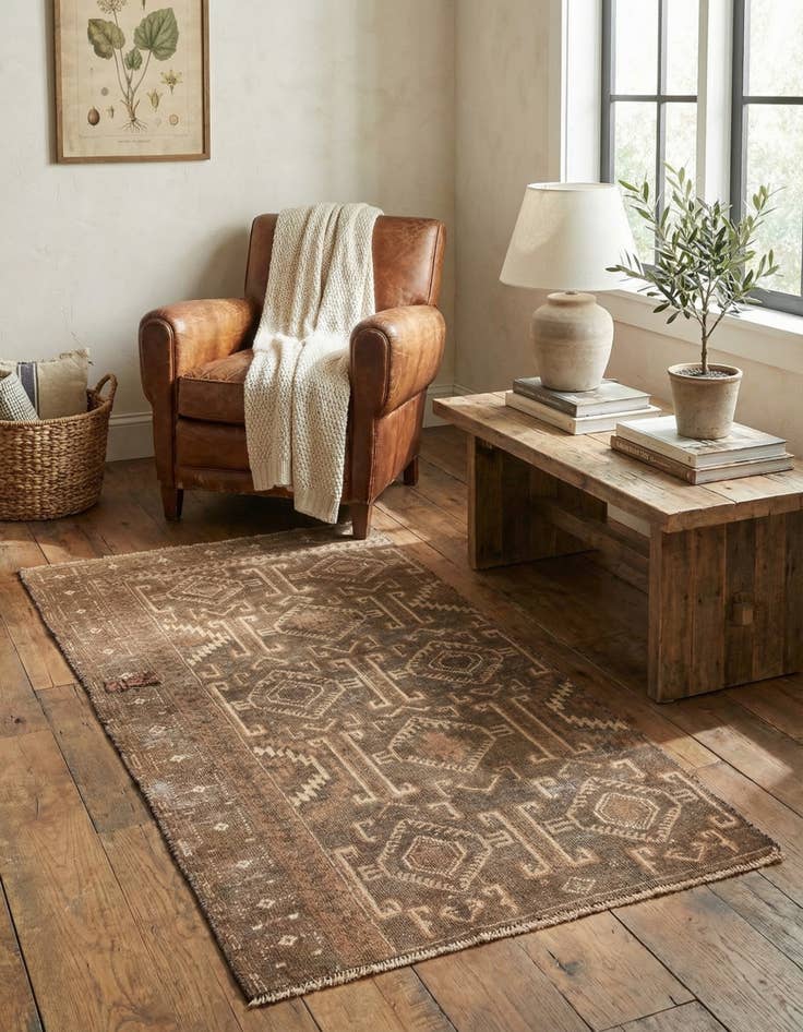 Detail image of 2' 9 x 5' 4  Hand Knotted Ultra Vintage Persian Wool Rug