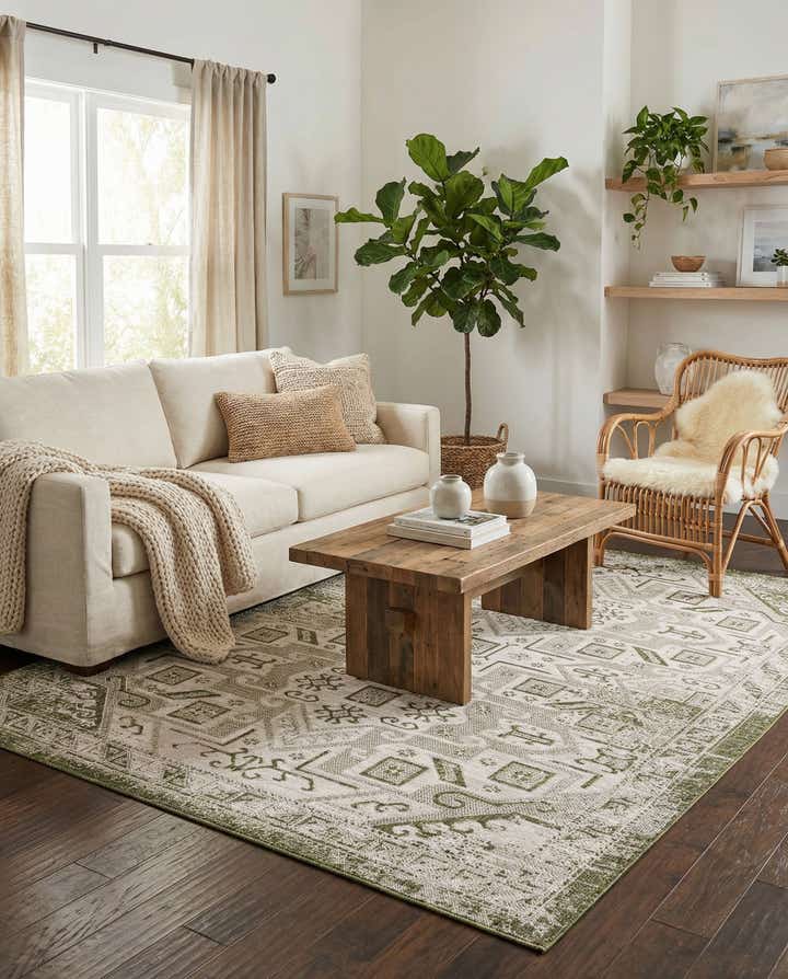 6' x 9' Easy-Clean Aztec Indoor / Outdoor Rug