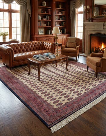 7' 3 x 10' 3 Hand Knotted Bokhara Oriental Wool Rug