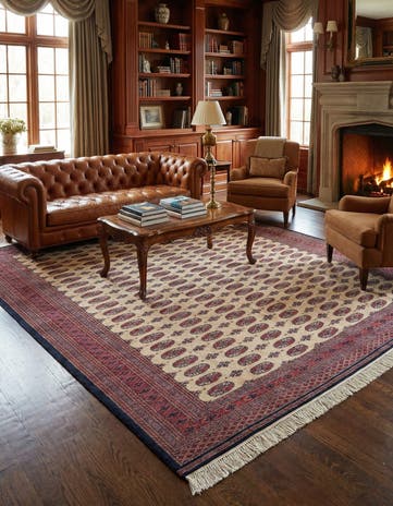 7' 3 x 10' 3 Hand Knotted Bokhara Oriental Wool Rug