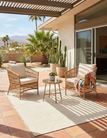 4' 1 x 6' 1 Easy-Clean Jill Zarin Palm Springs Indoor / Outdoor Rug