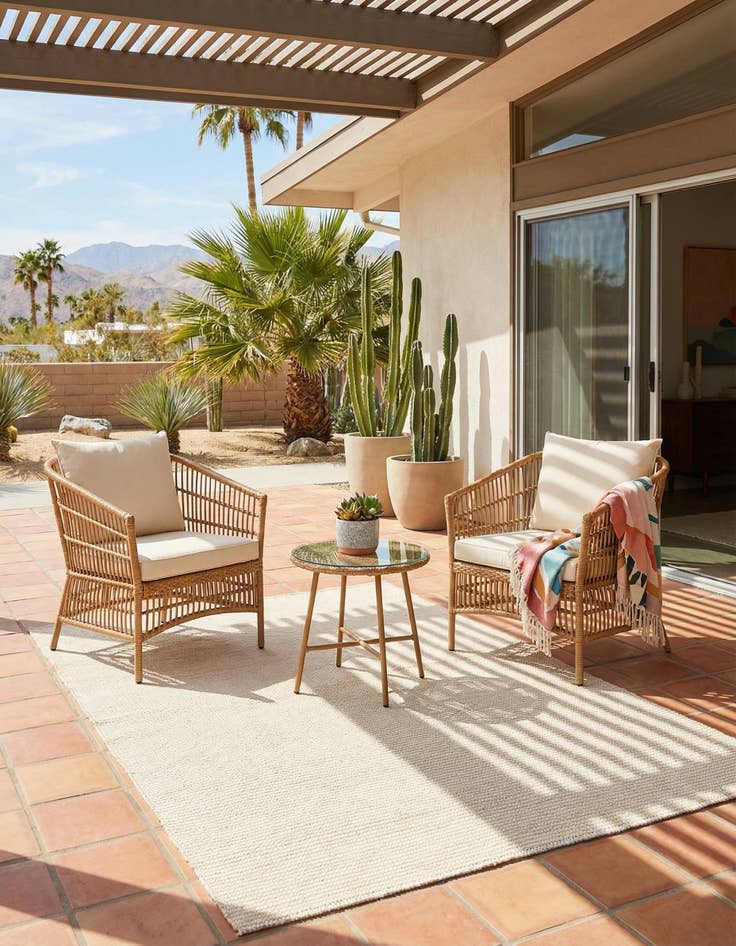 Detail image of 4' 1 x 6' 1 Easy-Clean Jill Zarin Palm Springs Indoor / Outdoor Rug