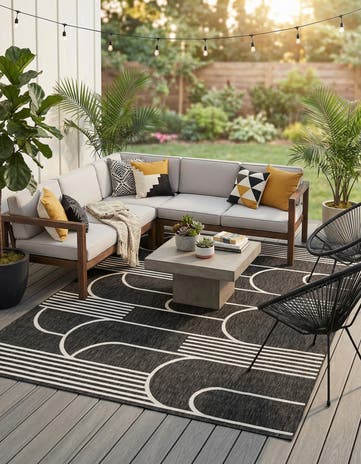 9' x 12' Easy-Clean Modern Indoor / Outdoor Rug