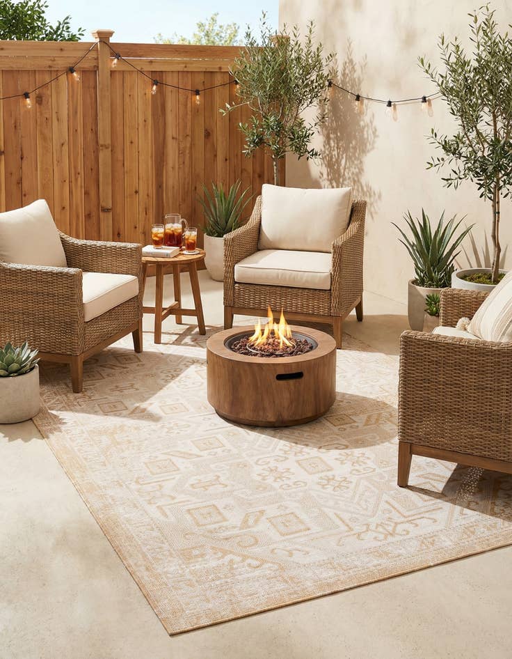 Detail image of 6' x 9'  Washable Aztec Indoor / Outdoor Rug