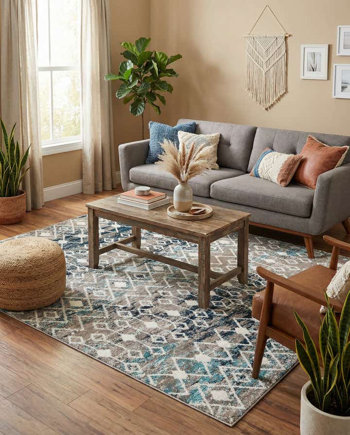 7' 10 x 7' 10 Moroccan Trellis Square Rug