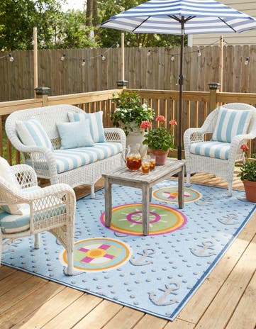5' 3 x 7' 7 Easy-Clean Indoor / Outdoor Rug