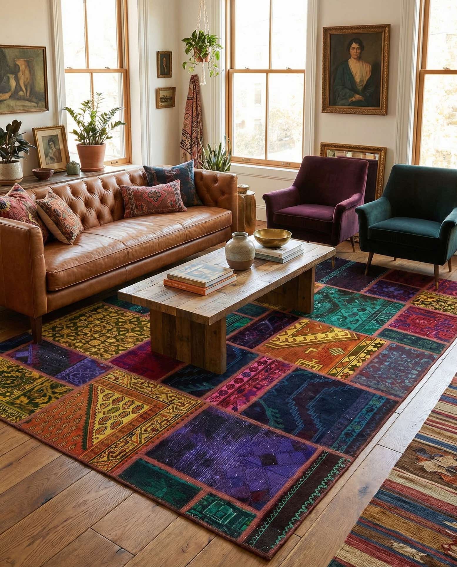 5' 9 x 8' Hand Knotted Ultra Vintage Persian Wool Rug