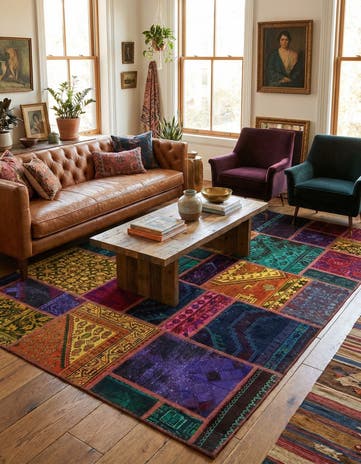5' 9 x 8' Hand Knotted Ultra Vintage Persian Wool Rug