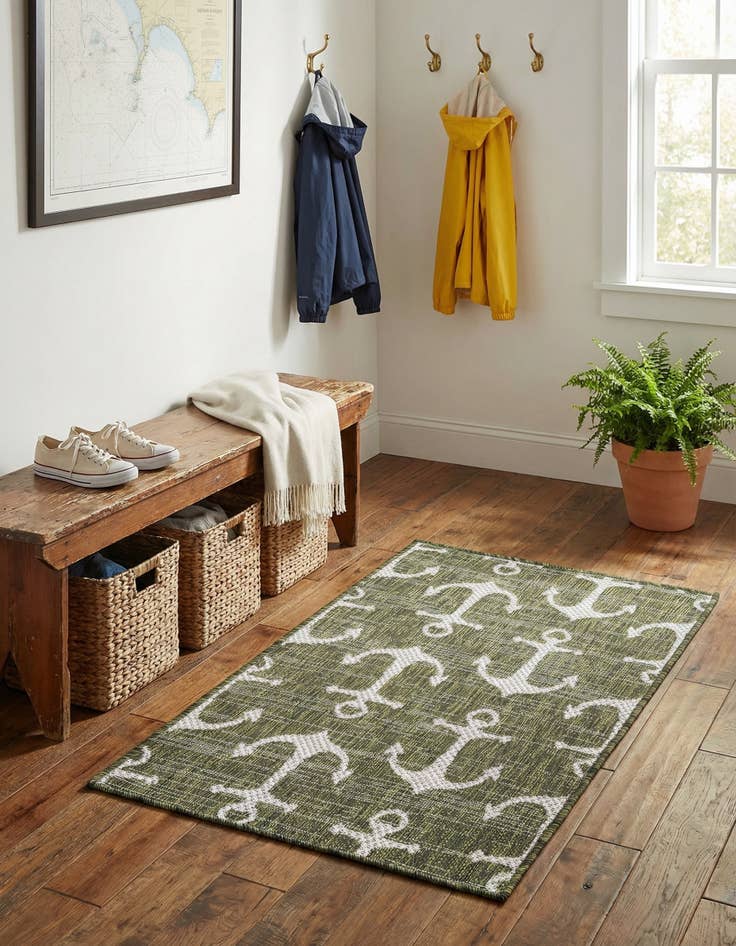 Detail image of 2' x 3'  Washable Coastal Indoor / Outdoor Rug