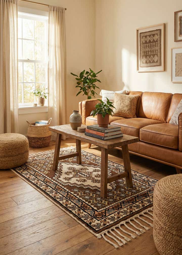2' 9 x 4' 10 Hand Knotted Moroccan Wool Rug