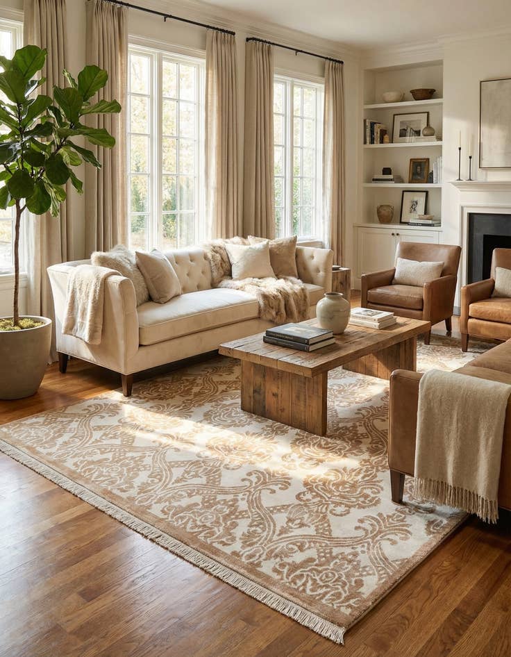 Detail image of  6' 9 x 9' 9  Hand Knotted Darya Wool Rug