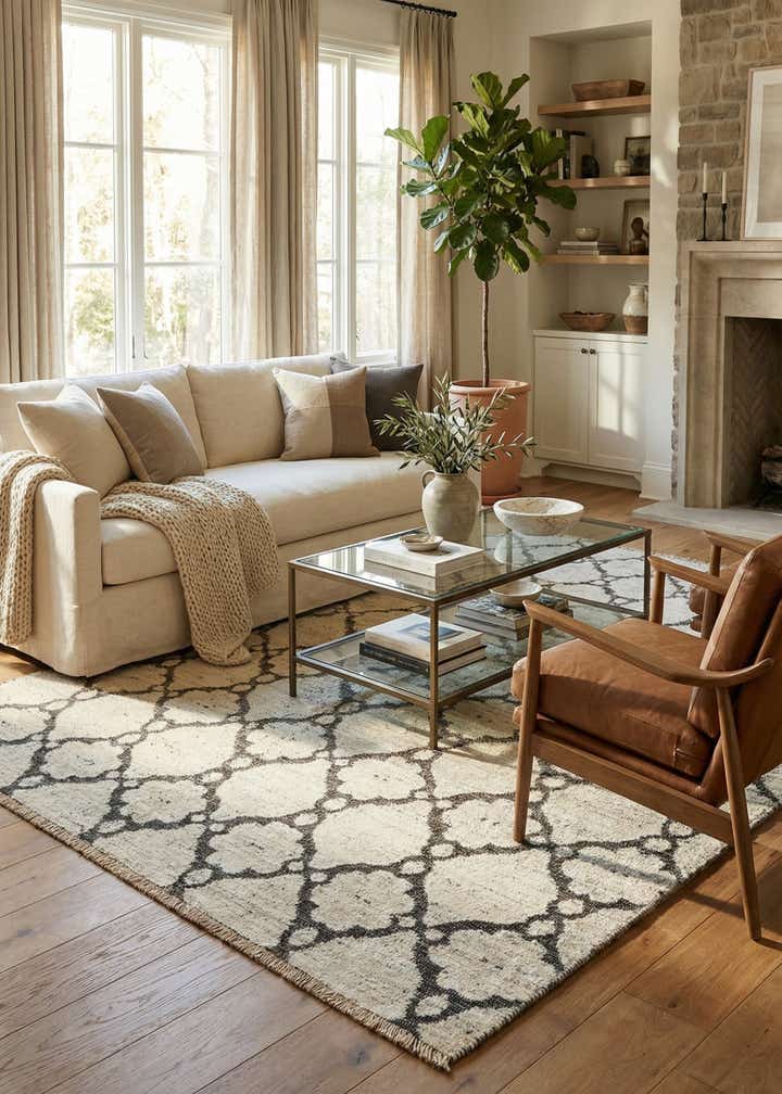 6' 7 x 9' 9 Hand Knotted Darya Wool Rug