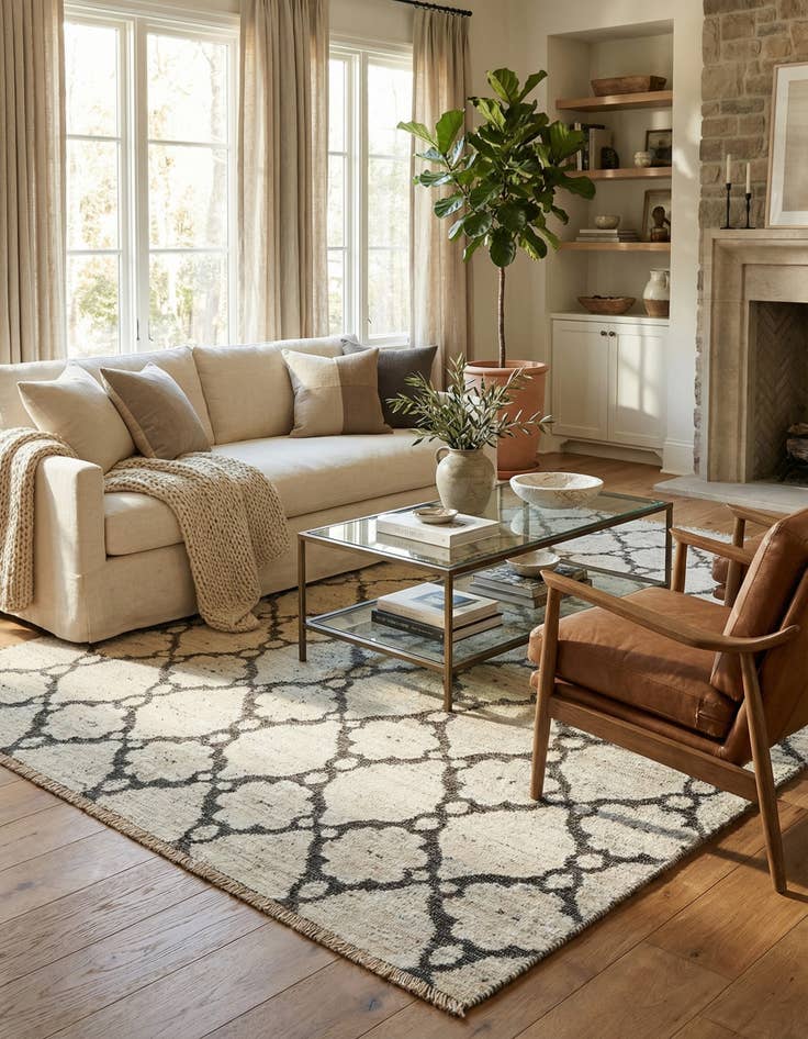 Detail image of 6' 7 x 9' 9  Hand Knotted Darya Wool Rug