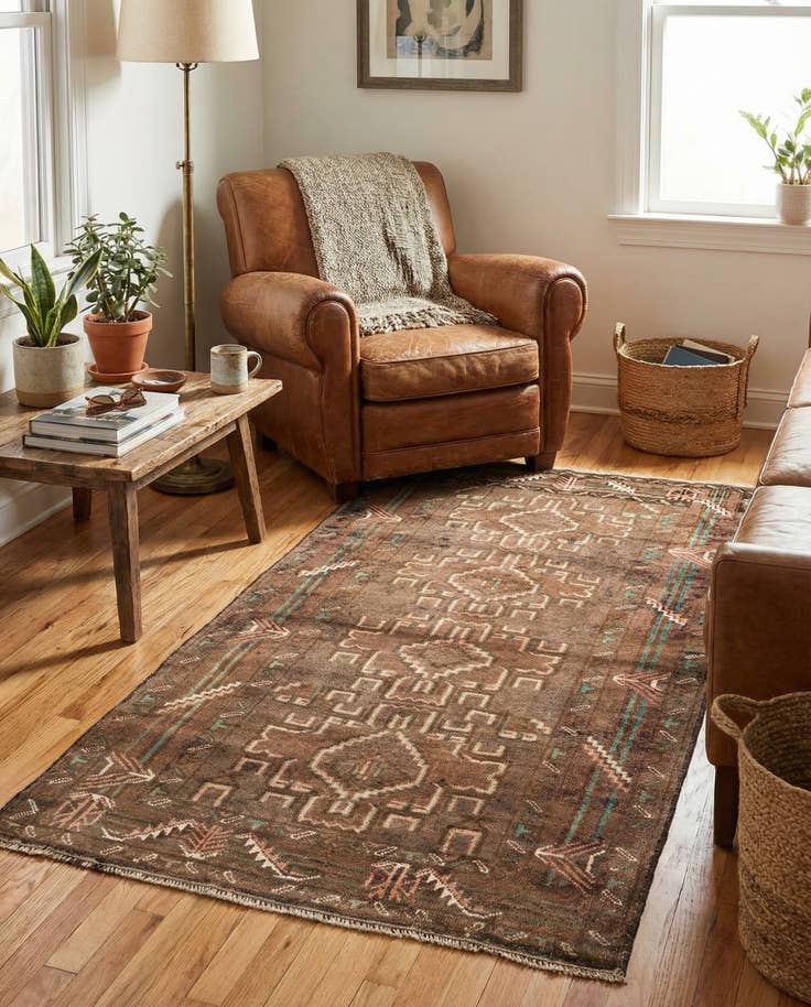 Detail image of 3' 2 x 6' 4 Hand Knotted Ultra Vintage Persian Wool Runner Rug