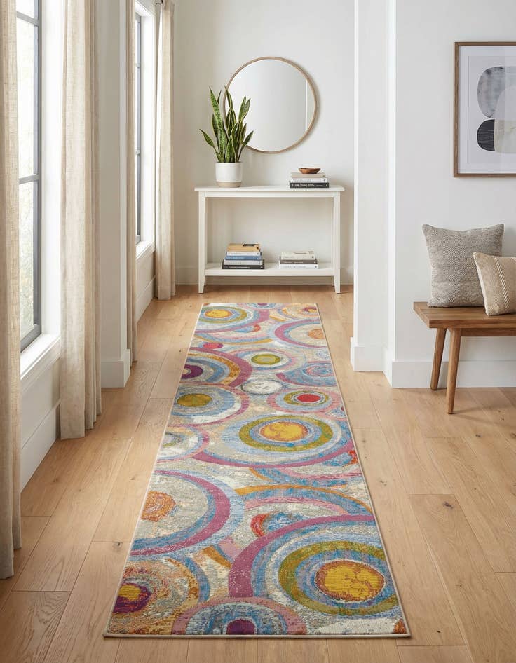 Detail image of  2' 7 x 12'  Washable Modern Indoor / Outdoor Runner Rug