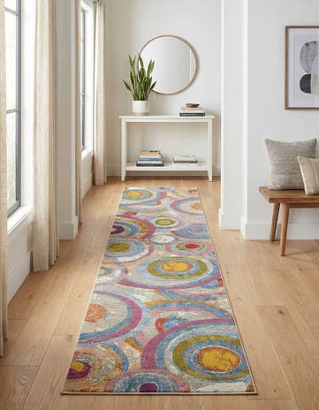 2' 7 x 12' Easy-Clean Modern Indoor / Outdoor Runner Rug