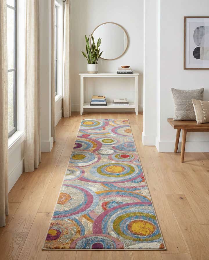 2' 7 x 12' Easy-Clean Modern Indoor / Outdoor Runner Rug