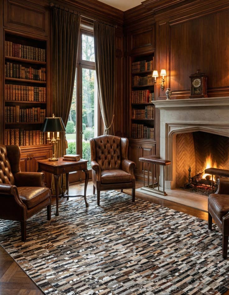 Detail image of  5' x 7' 11 Cowhide - Patchwork Rug