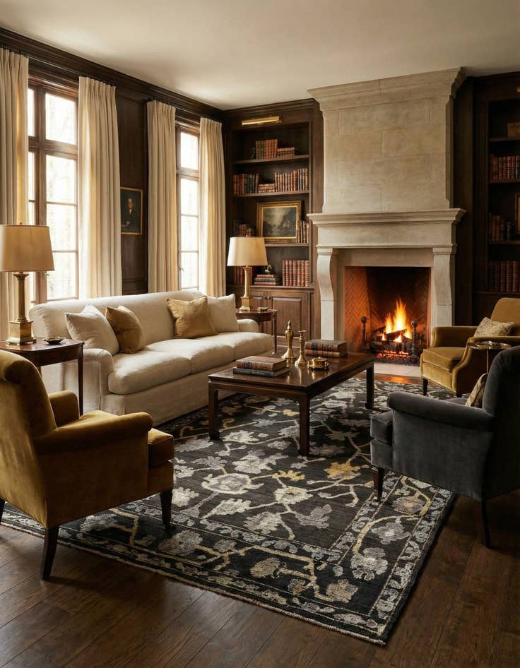 Detail image of 9' 2 x 12' 3  Hand Knotted Oushak Wool Rug