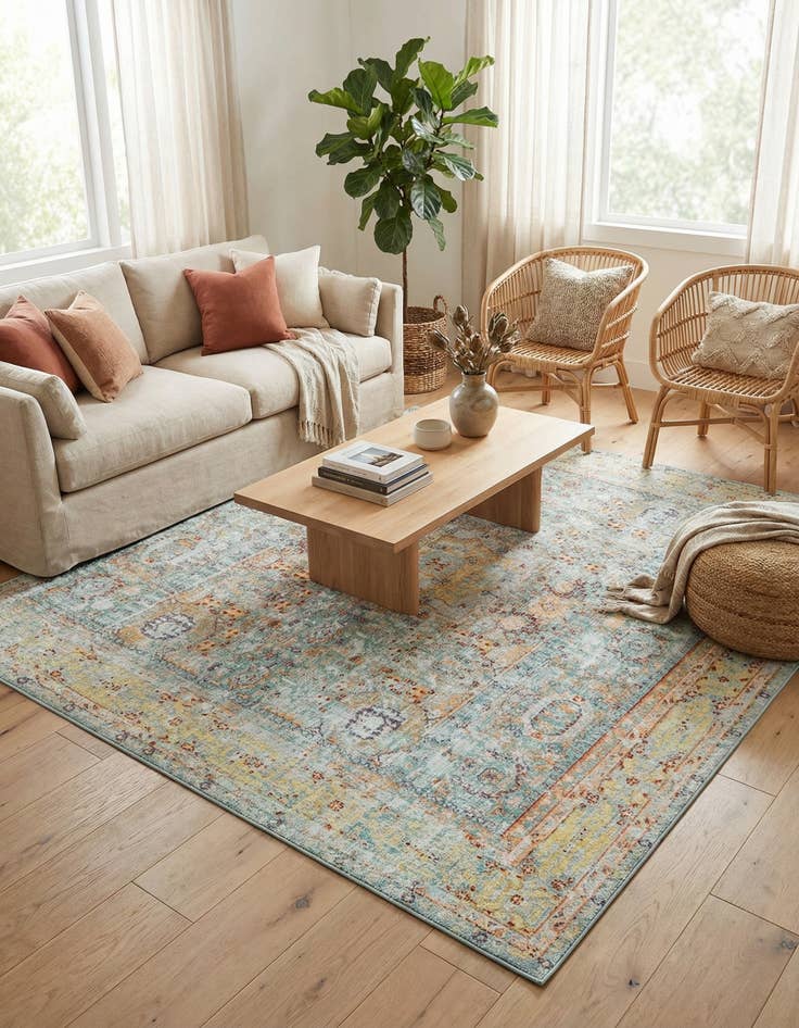 Detail image of 8' x 8' Aqua Square Rug