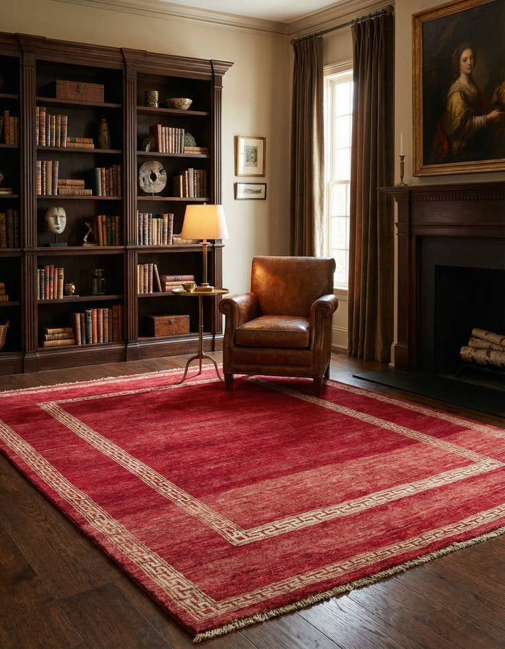 Detail image of 4' 7 x 6' 5  Hand Knotted Modern Ziegler Rug