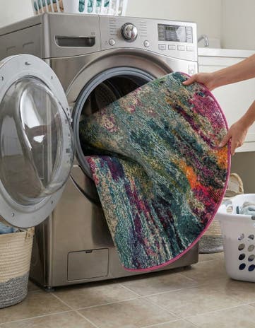 Washable Theia Round Rug