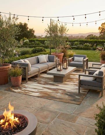 Brown Easy-Clean Modern Indoor / Outdoor Rug