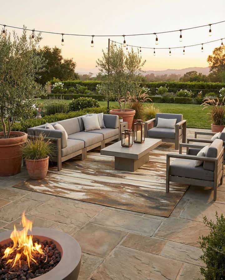 10' x 12' 2 Easy-Clean Modern Indoor / Outdoor Rug
