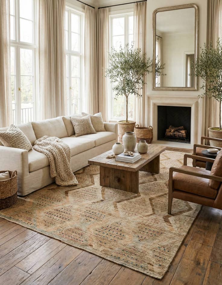 Detail image of  7' 9 x 10'  Hand Knotted Darya Wool Rug