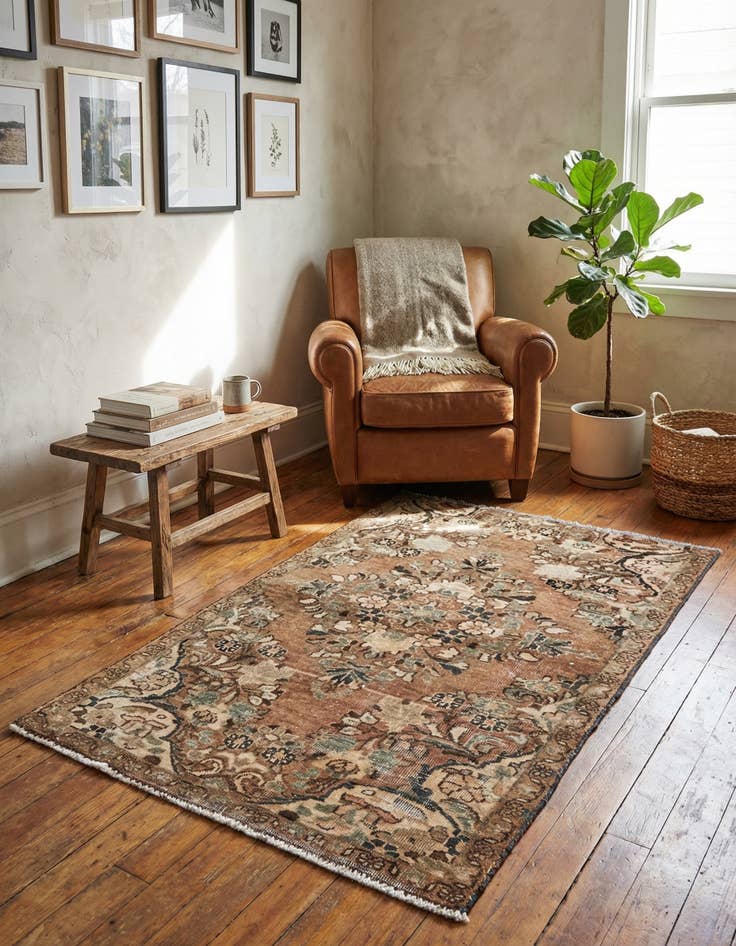 Detail image of 3' 3 x 5' 1  Hand Knotted Ultra Vintage Persian Wool Rug