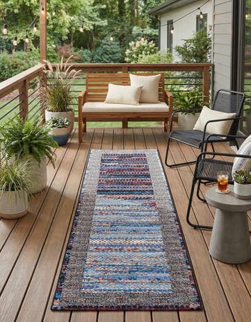 2' 7 x 10' Easy-Clean Modern Indoor / Outdoor Runner Rug